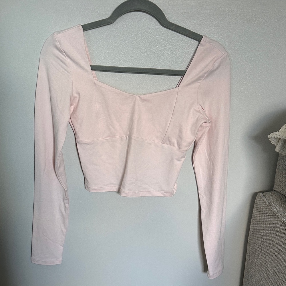 Hollister Soft Pink Long Sleeve Crop Top
